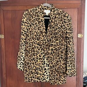 Bloomingdale’s silk leopard print blazer. Size 10